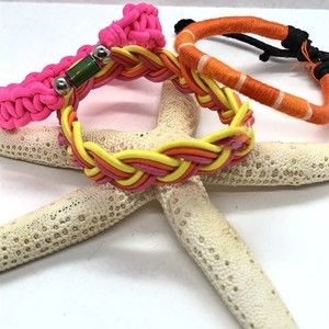 Summer Island Bracelets Lot Of 3 Pink Yellow Orange